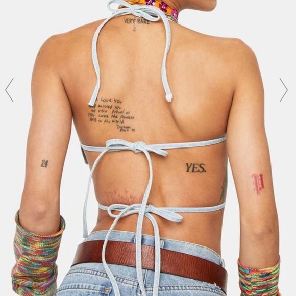 Insta Crowd Denim Crop Top - Picture 4 of 5